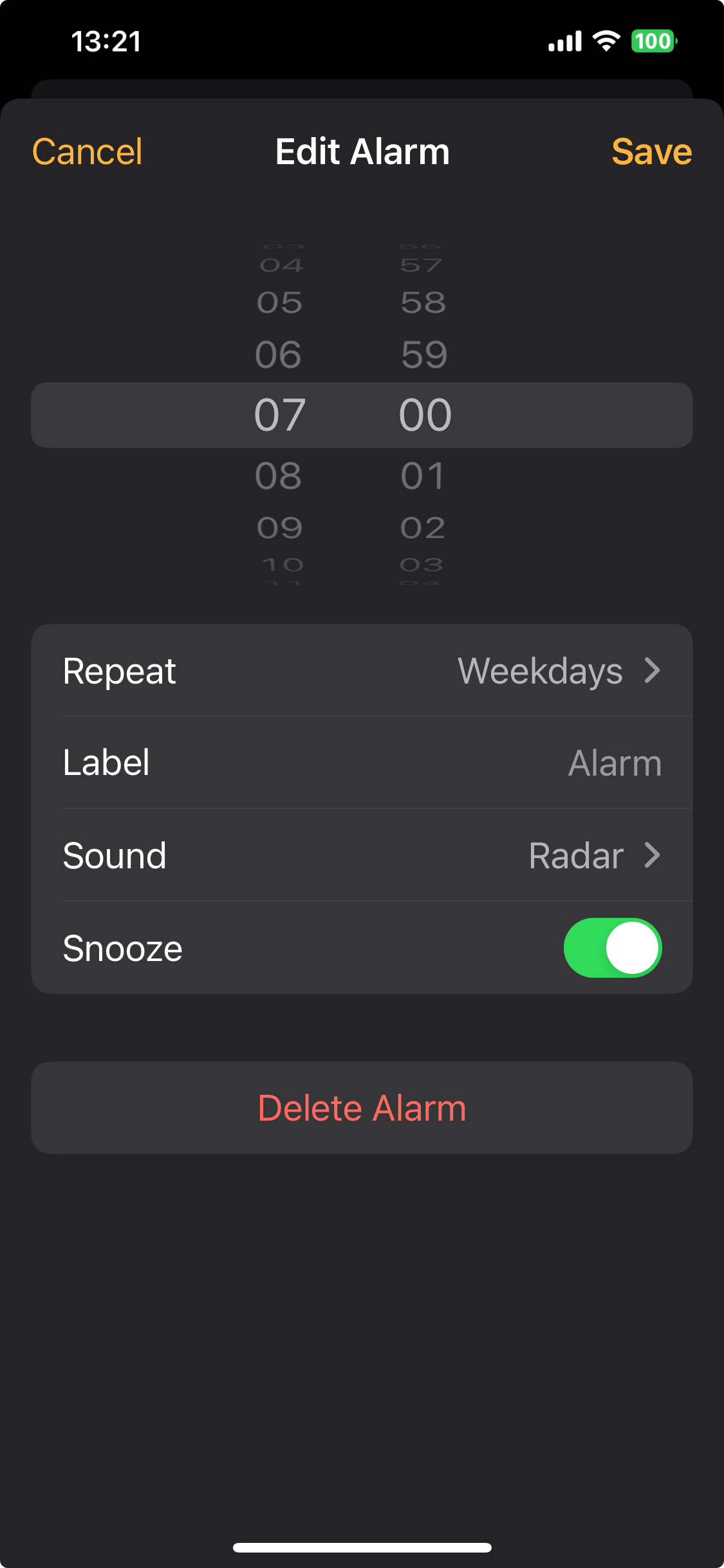 click on sound iphone alarms