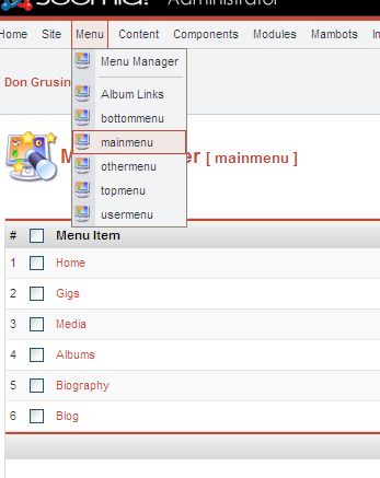 joomla top menu module